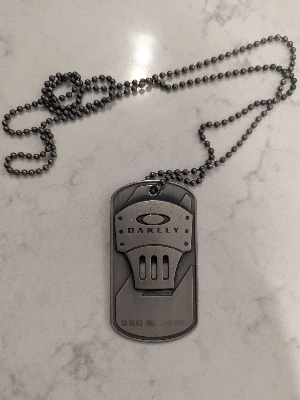 Oakley Employee Dog Tag Necklace Gray Pendant